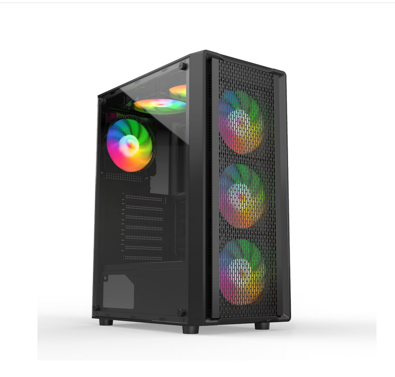 Carcasa Gaming DUNE Mid Tower ARGB Negru - 4 Ventilatoare Incluse