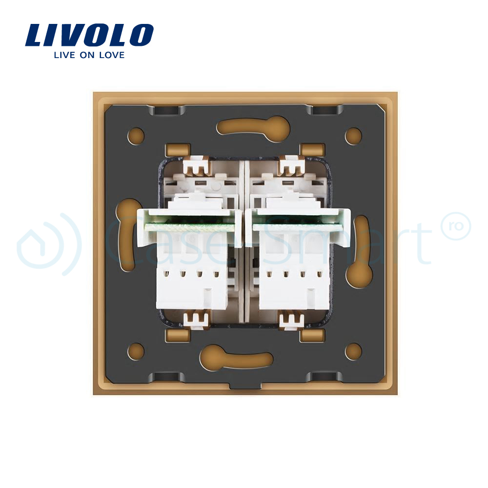 Priză Dublă Media Livolo cu Ramă Sticlă - imagine 20