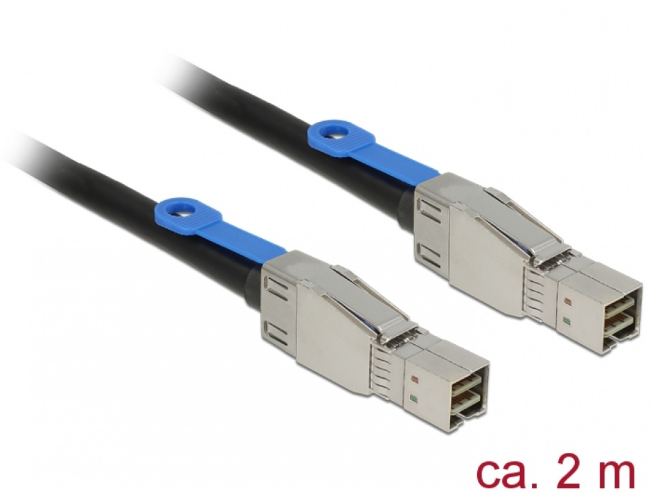 Cablu Mini SAS HD SFF-8644 la SFF-8644 2m Delock