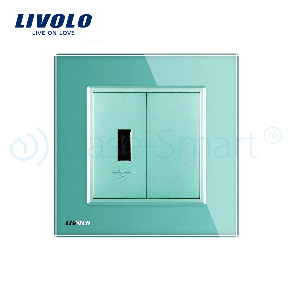 Priza USB Livolo cu Rama Sticlă - imagine 10