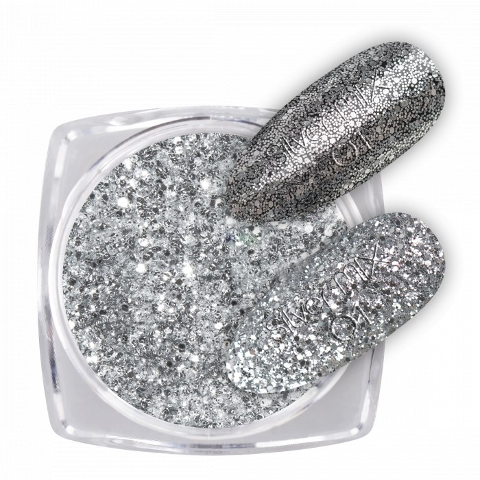 Glitter Silver Mix Nailshop - Sclipici Unghii