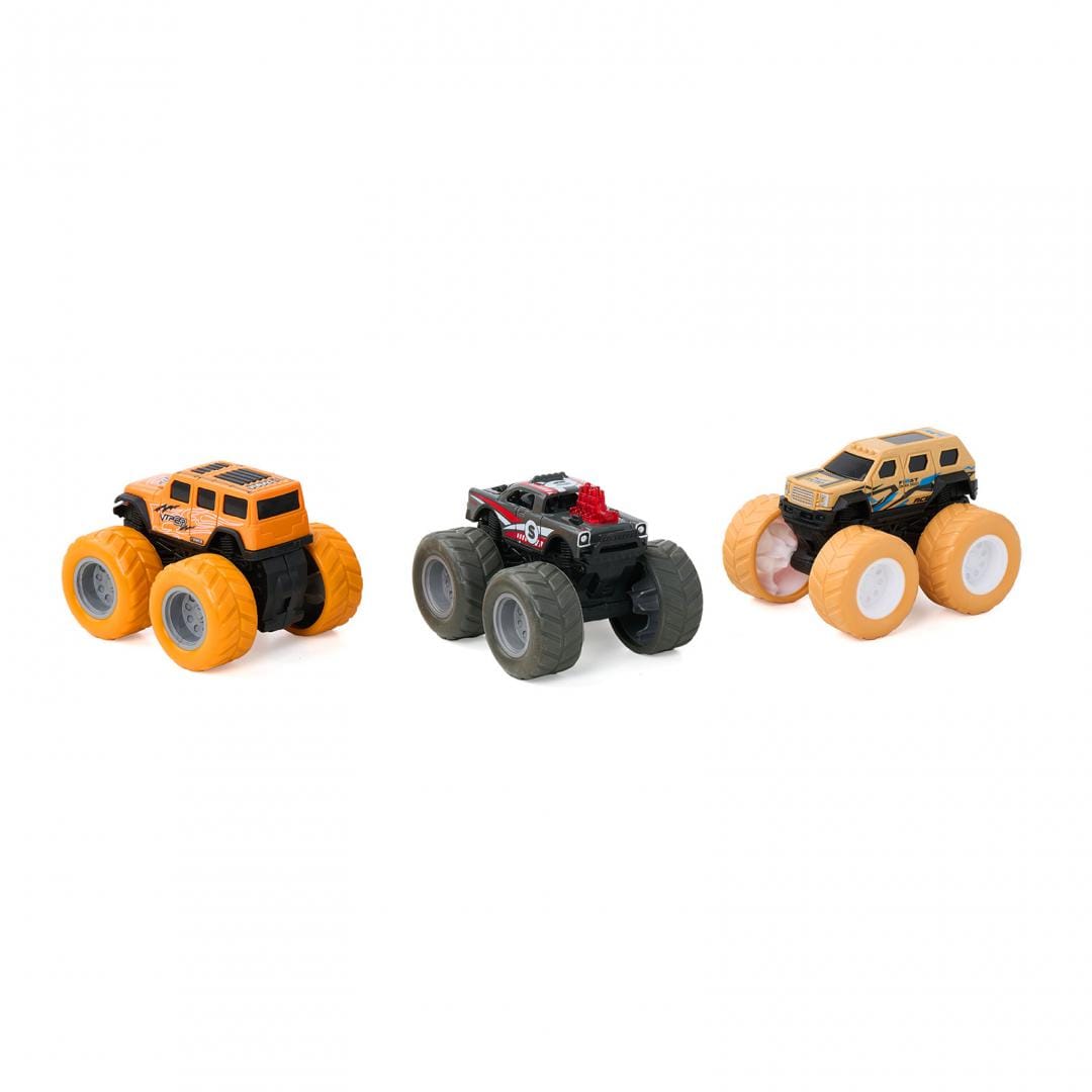 Set 3 Masini Off-Road 360° Momki - Roti Cauciuc, Motor Inertie - imagine 3