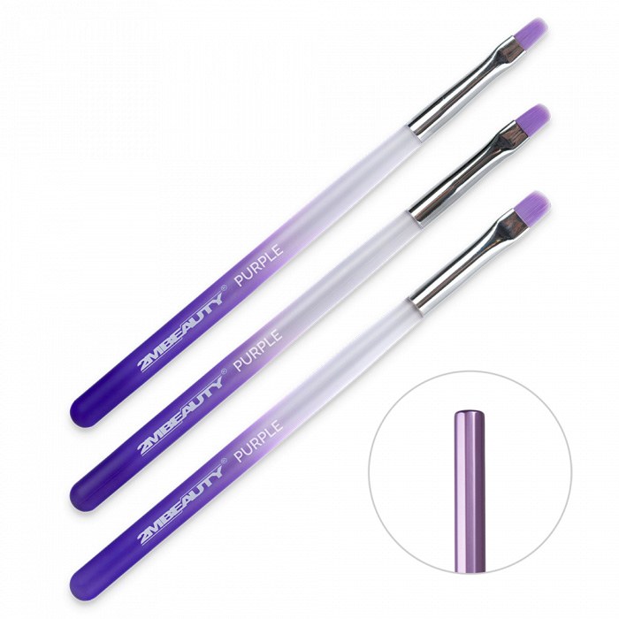 Set 3 Pensule Gel 2M Oval | Nailshop Purple