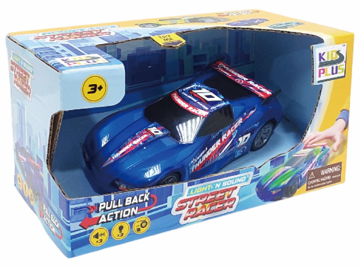 Mașinuță Pullback Racer 1/24 Albastru - Lumini și Sunete | Cevodle - imagine 3