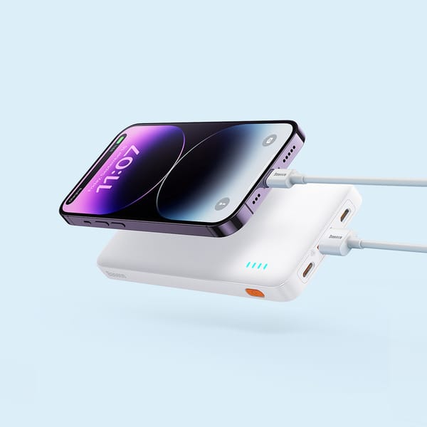 Baterie externă Baseus Airpow 10000mAh 20W USB-C Alb - imagine 8
