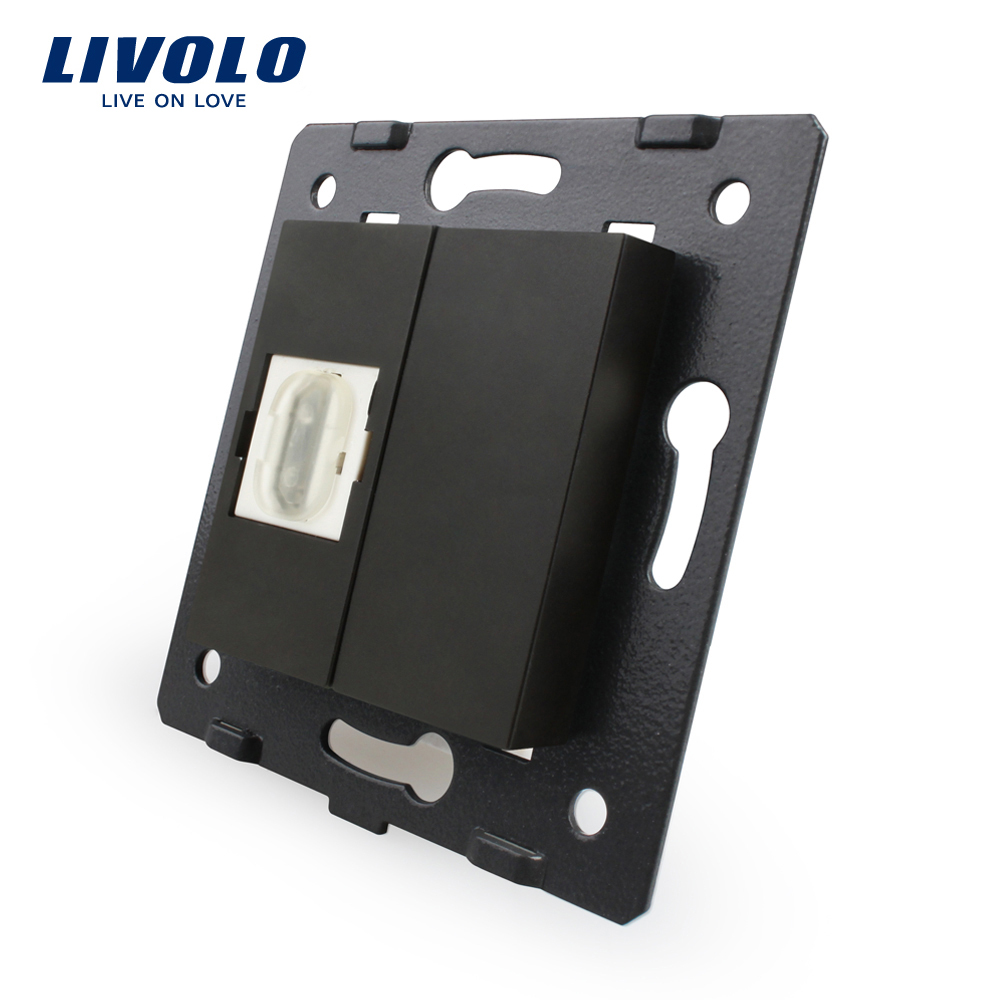 Priză HDMI Livolo, Metal/Plastic, Negru - imagine 4