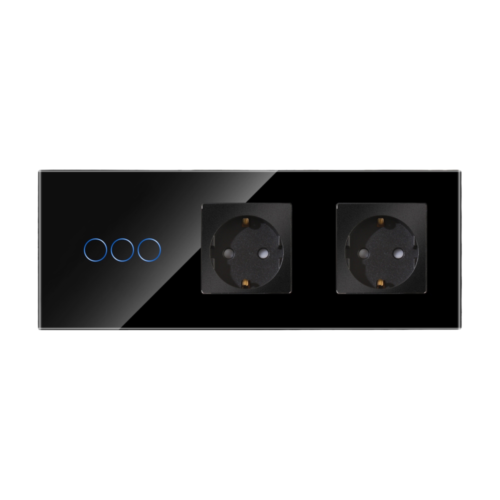 Intrerupator Triplu + 2 Prize Sticla LUXION - imagine 6