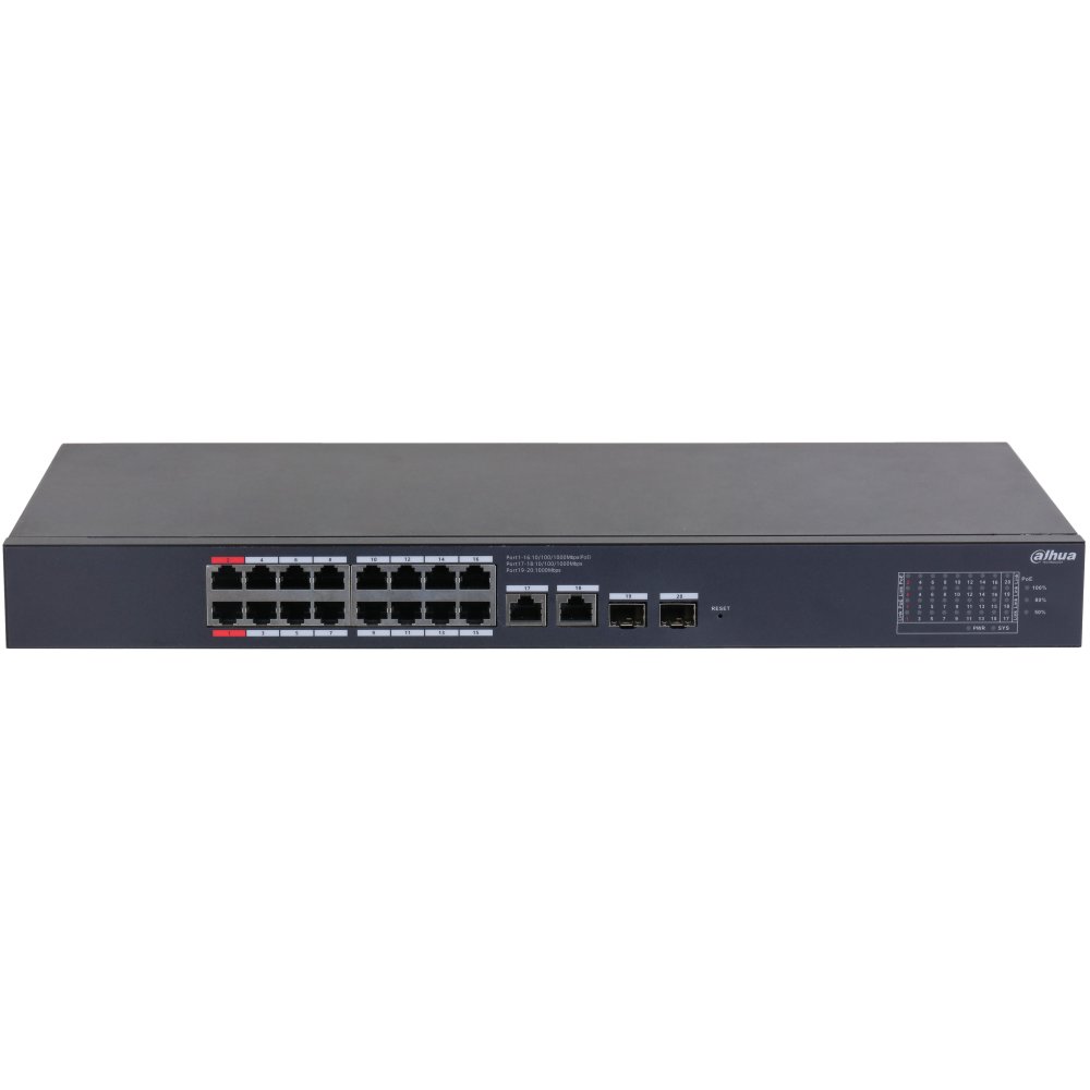 Switch PoE 16 Porturi Dahua CS4220 Gigabit - imagine 1