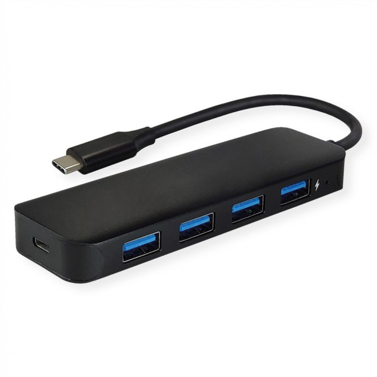 Hub USB-C la 4x USB-A 5Gbps Value Negru