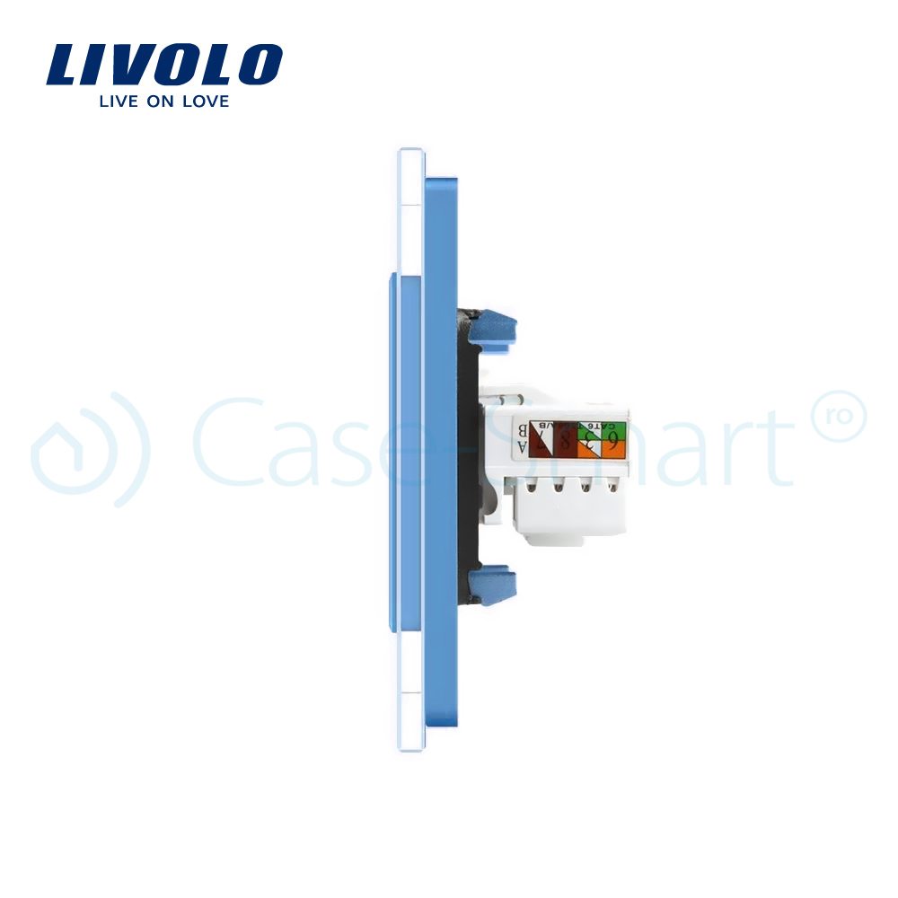 Priza Dubla Telefon+Internet Livolo Sticla - imagine 15