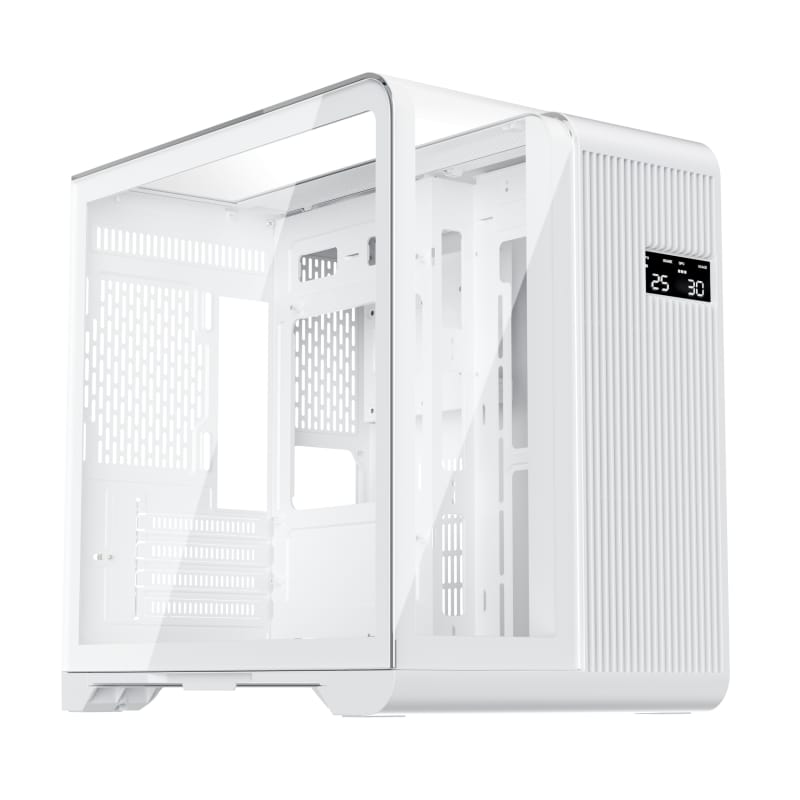 Carcasa Gaming 1stPLAYER RT5-wh albă, afișaj digital, 3 ventilatoare aRGB - imagine 2