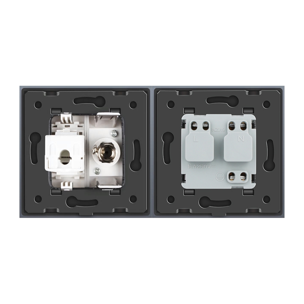 Priza Schuko și TV/Internet Livolo cu Rama Sticlă - imagine 23