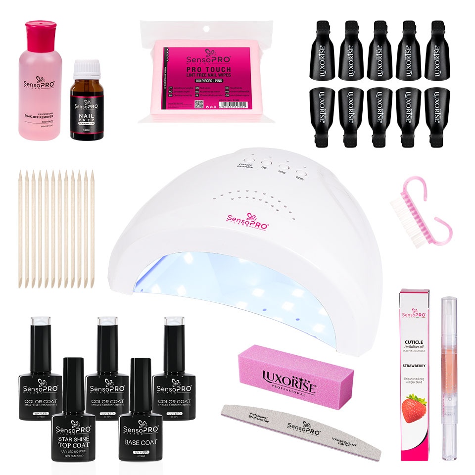 Kit Oja Semipermanenta SensoPRO cu Lampa UV 48W