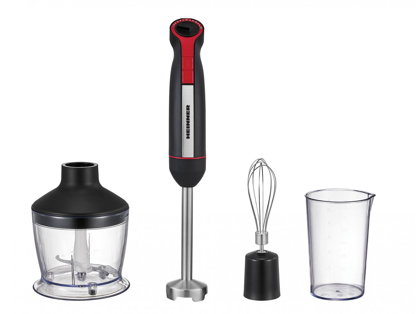 Blender de Mână Heinner HHB-DC1200BKRD, 1200W, Accesorii Complete