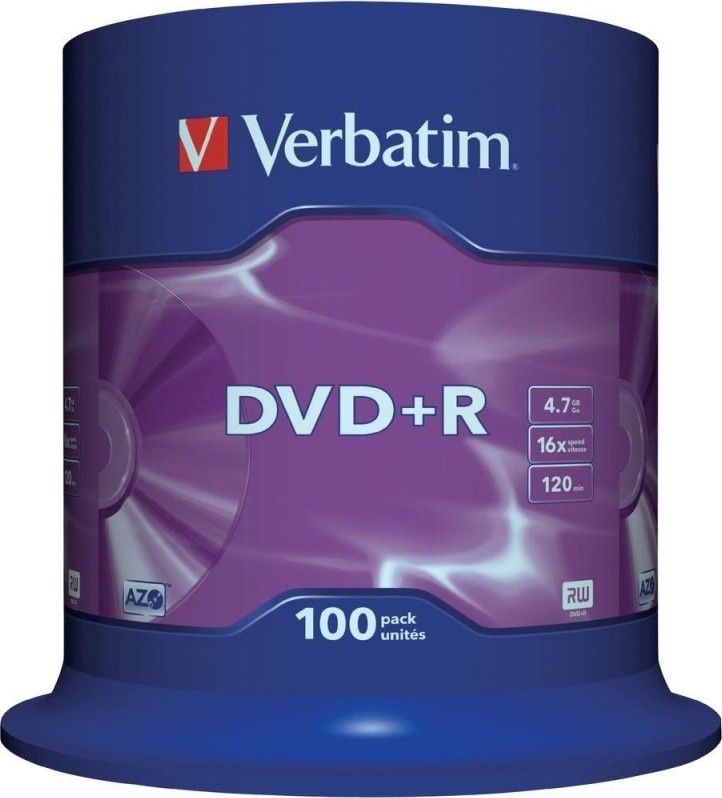 Discuri DVD+R Verbatim 4.7GB 16x 100 buc - Stocare Sigură