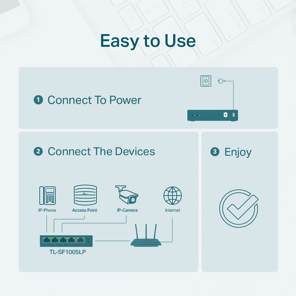 Switch TP-LINK TL-SF1005LP 5 Porturi PoE+ 41W - Rețea Stabilă - imagine 4