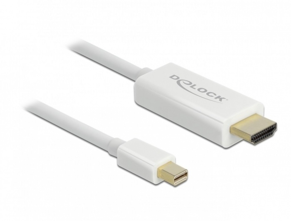 Cablu mini DisplayPort la HDMI 3m Alb, Delock