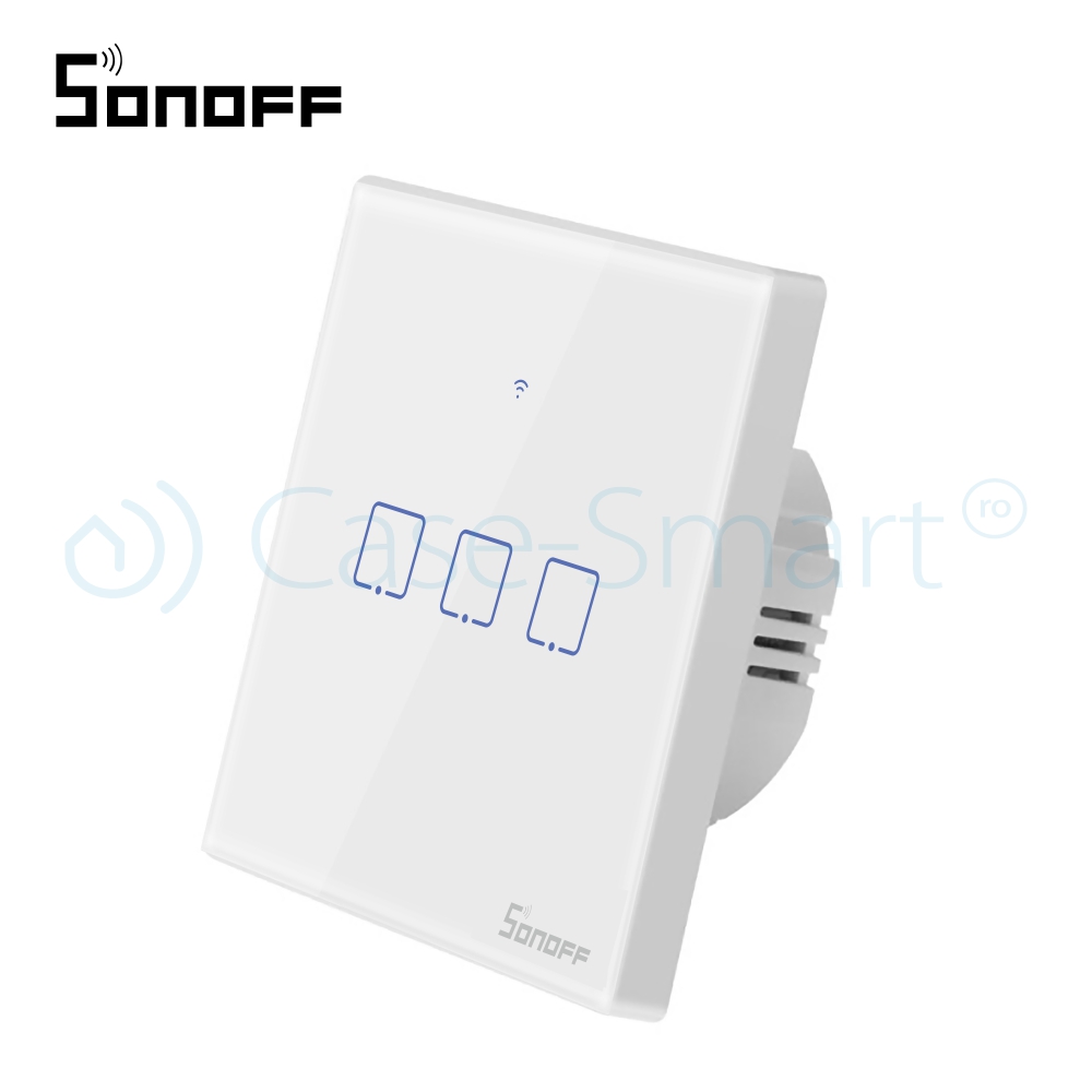 Întrerupător Triplu Touch Sonoff Wi-Fi, Control Mobil - imagine 4