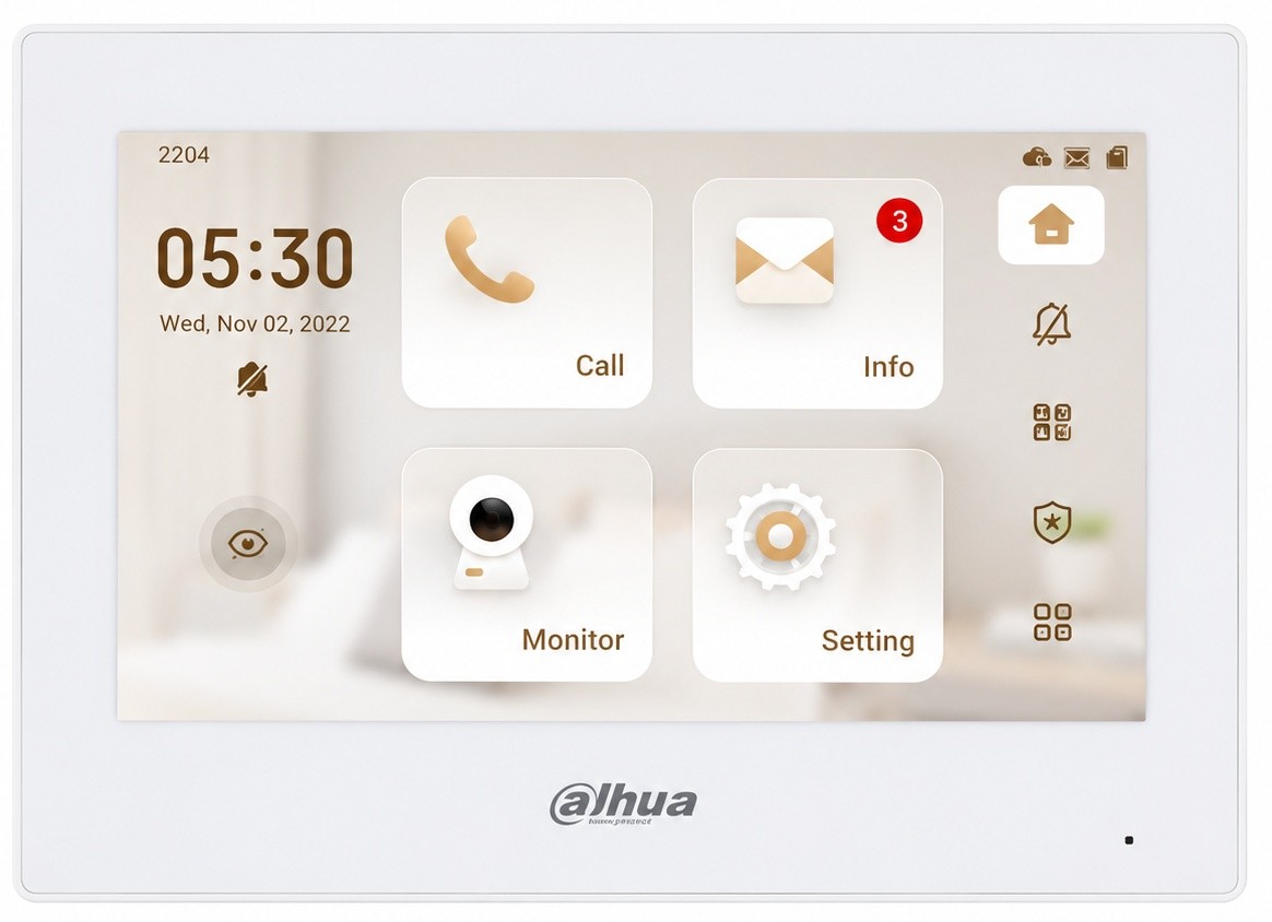 Monitor Videointerfon IP Dahua 7" Touch Wi-Fi VTH2621GW-WP