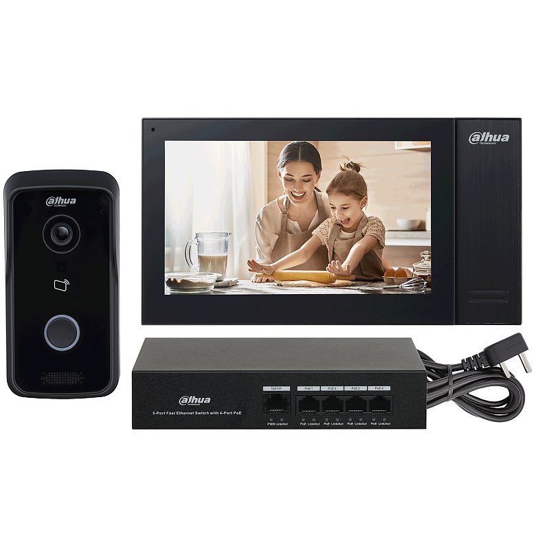Kit Videointerfon Dahua 7 inch PoE IP65