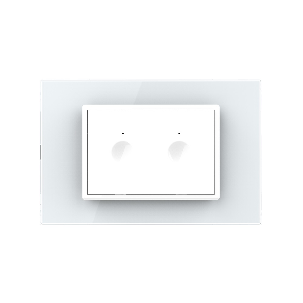 Intrerupator Touch Dublu Livolo, Rama Sticla, Standard Italian - imagine 2