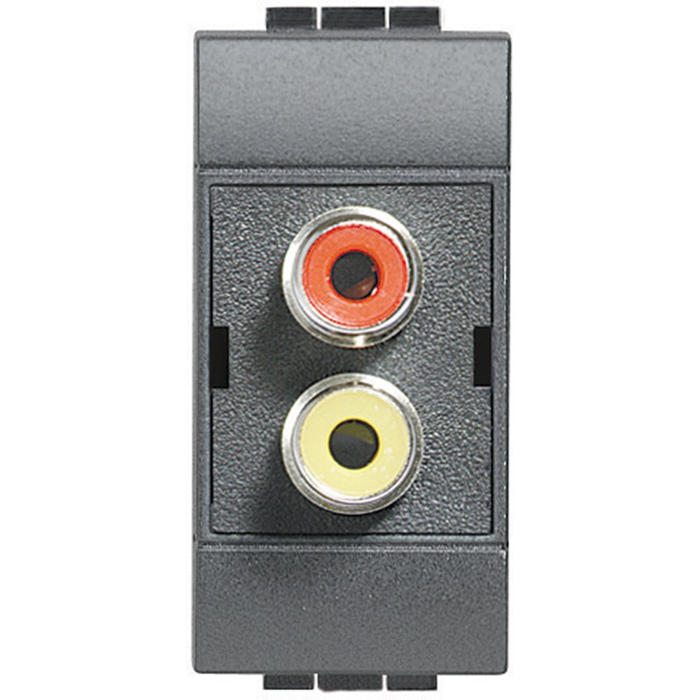 Priza RCA Dublă Bticino Living Light, Antracit