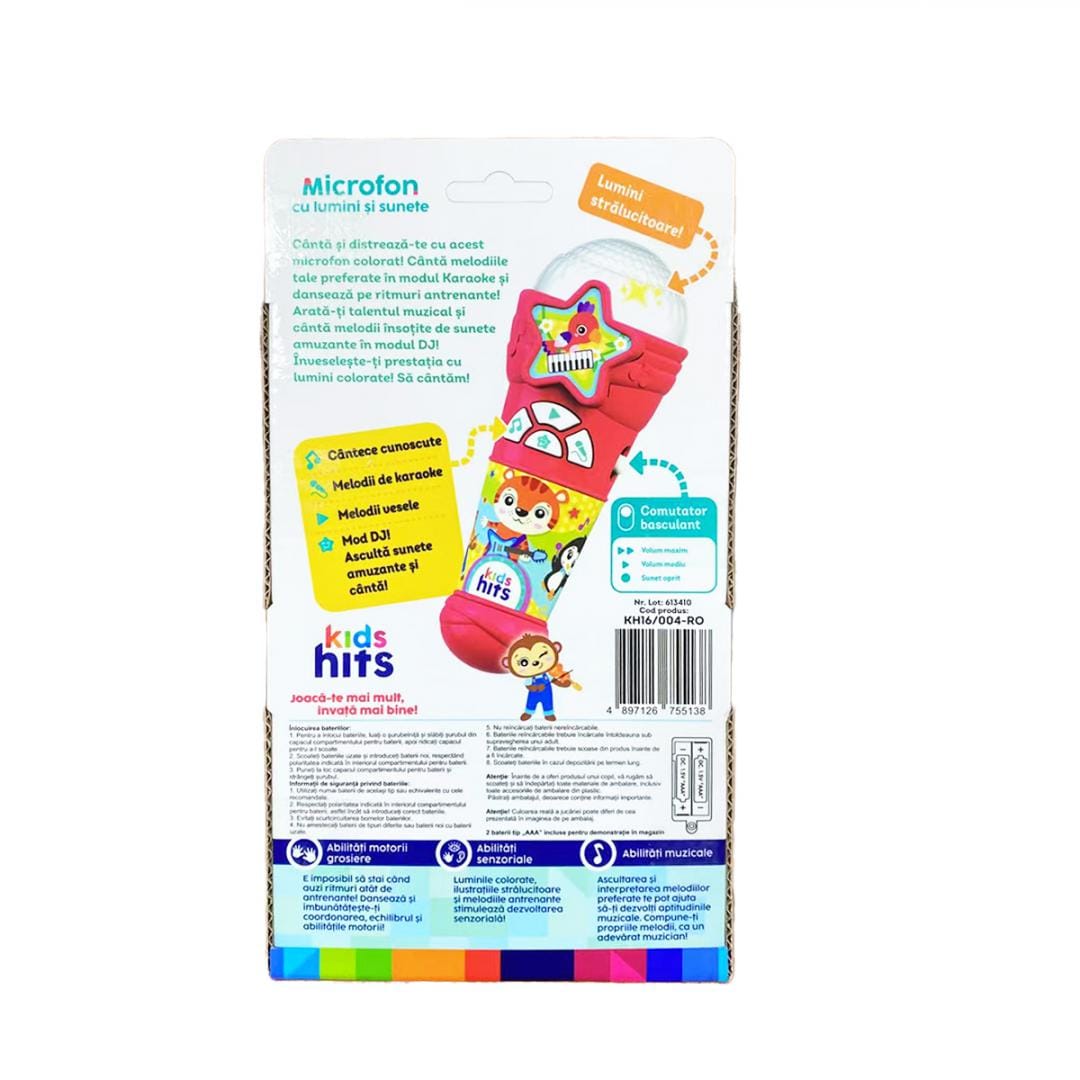 Microfon Copii cu Lumini și Sunete Kids Hits - Karaoke - imagine 7