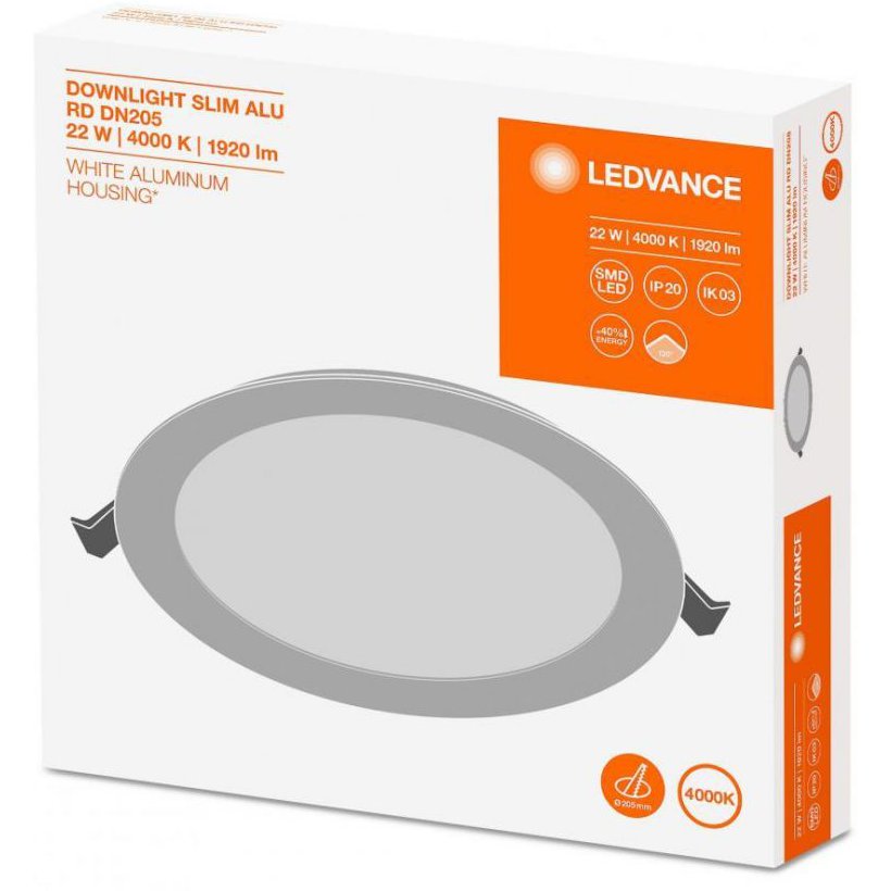Panou LED Ledvance 22W, 4000K, 1920lm, Alb