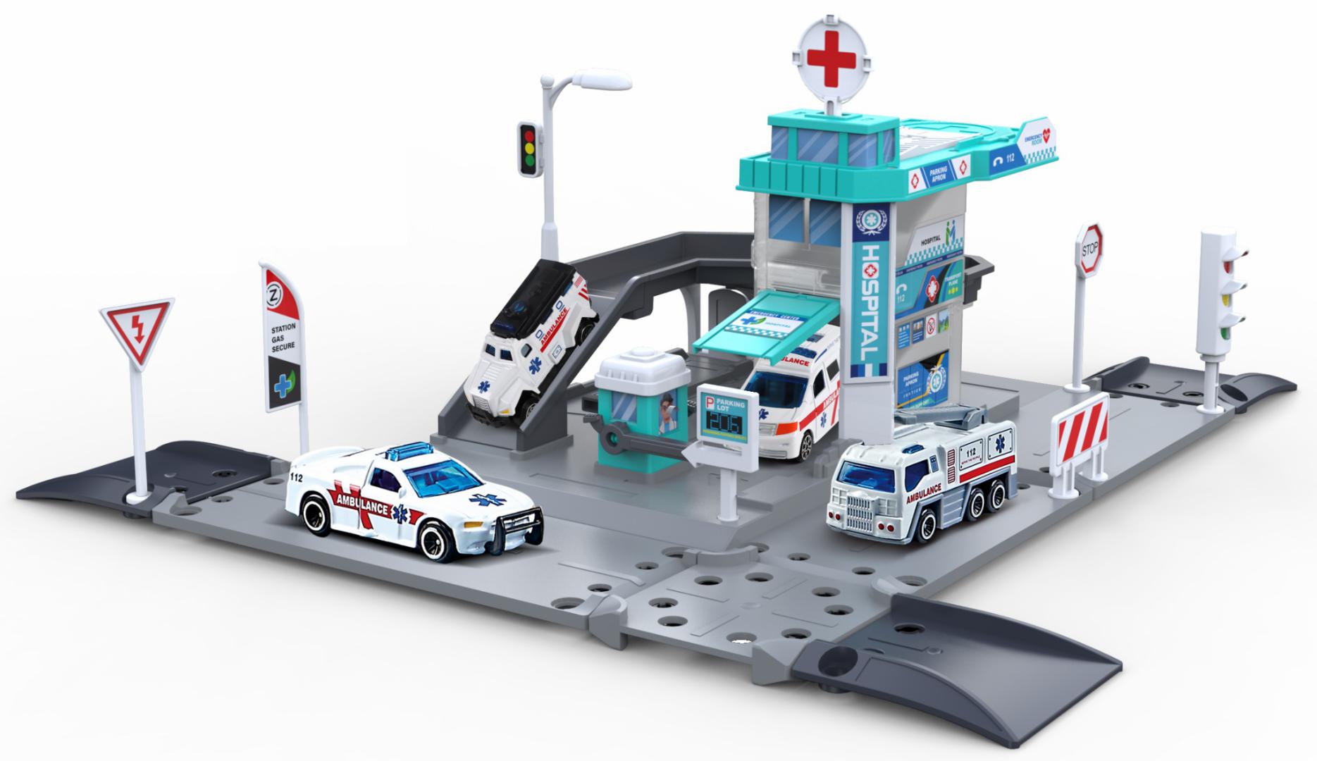 Set Parcare Die Cast 1/64 cu Masinuta - Cevodle, 41 Accesorii DIY