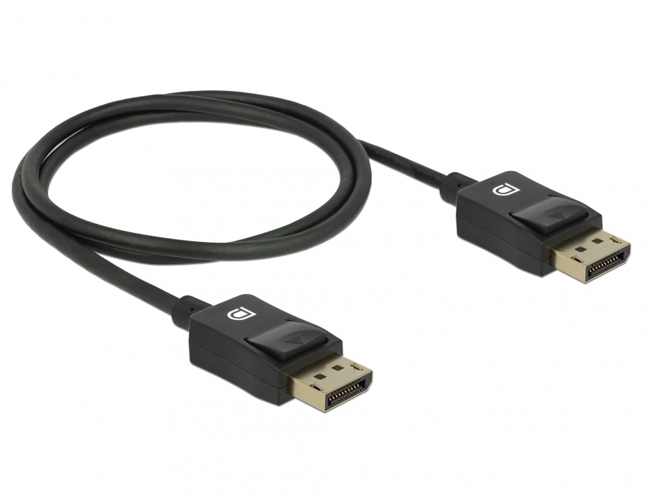 Cablu DisplayPort 8K Delock 1m, Coaxial, Negru