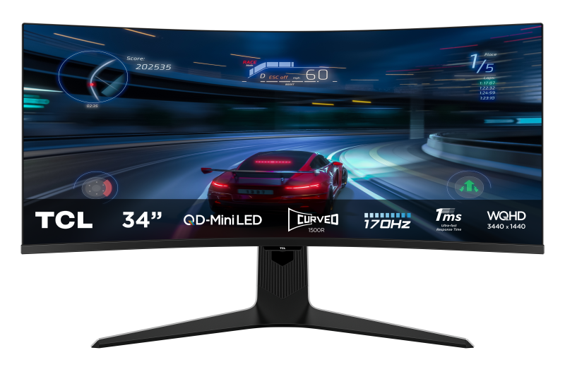 Monitor TCL 34R83Q 34" QD-Mini LED 170Hz Curved UltraWide