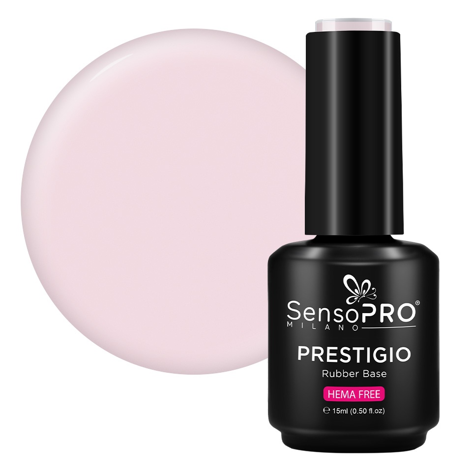 Rubber Base SensoPRO Milano, Hema Free, Embarrassed Rose 15ml - imagine 1
