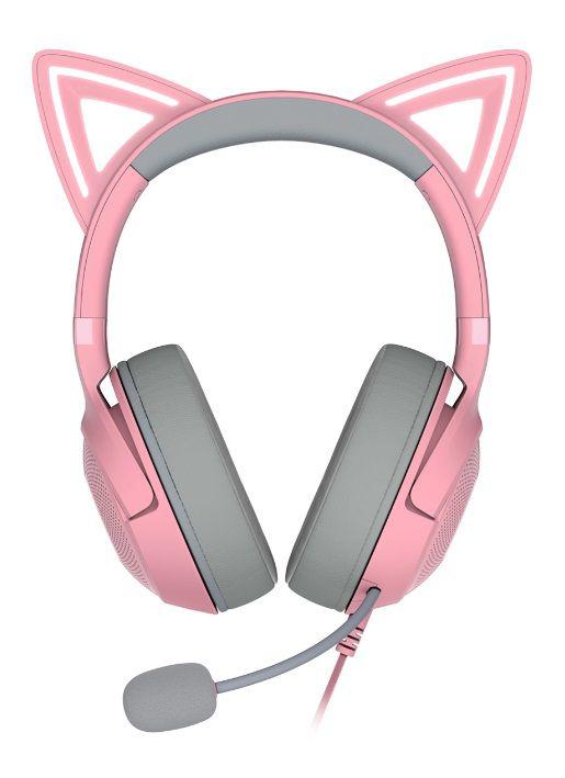 Casti Gaming Razer Kraken Kitty V2 Quartz Edition USB Roz - imagine 3