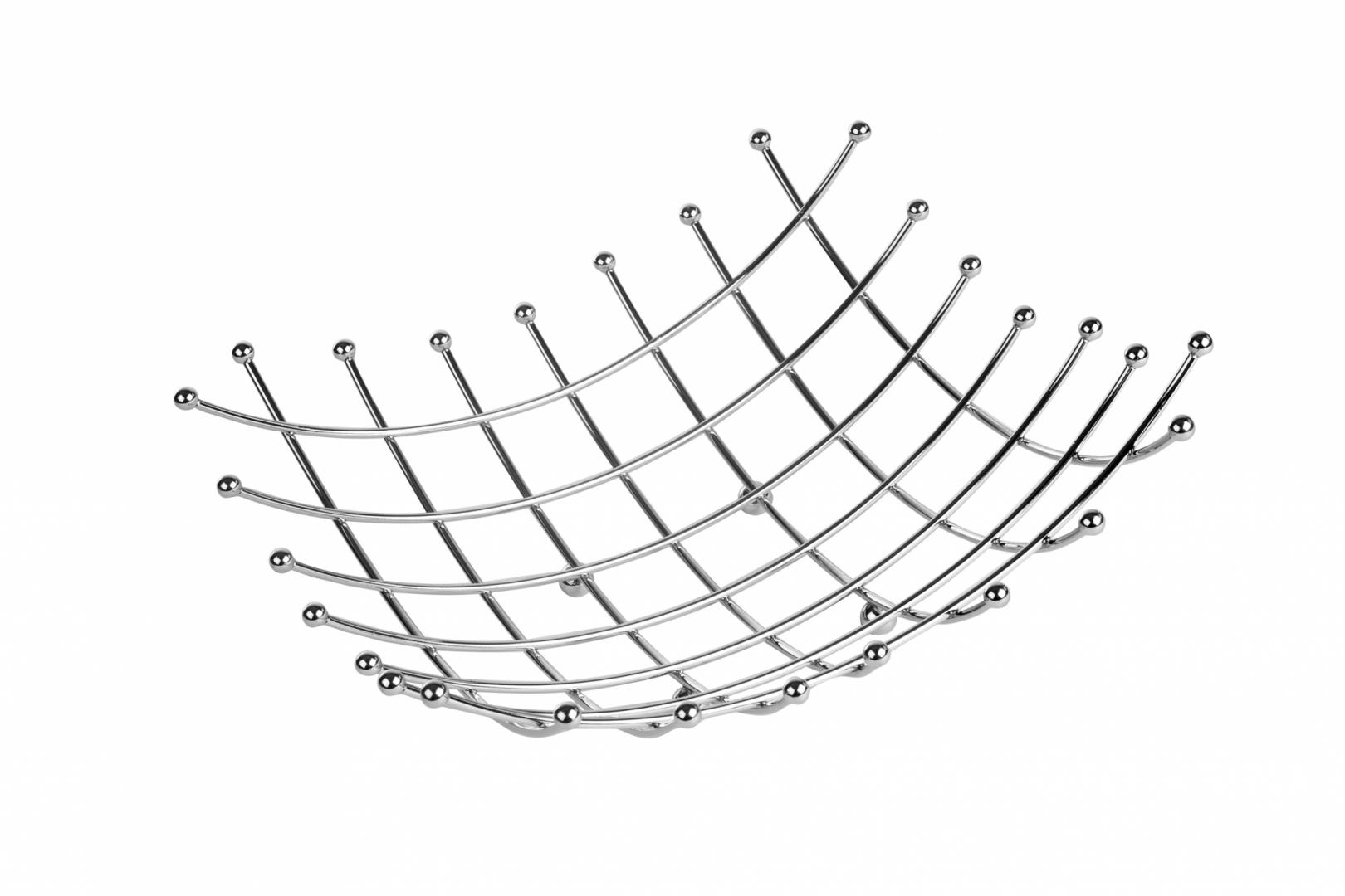Coș Fructe Metalic VANORA HOME 26x26x9 cm - Oțel Cromat