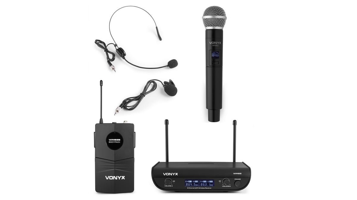 Vonyx WM82C Microfon Wireless UHF 2 Canale