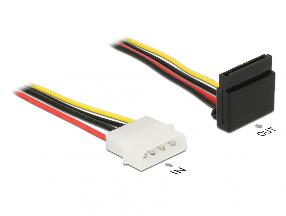Cablu SATA 90° Molex 30cm Delock