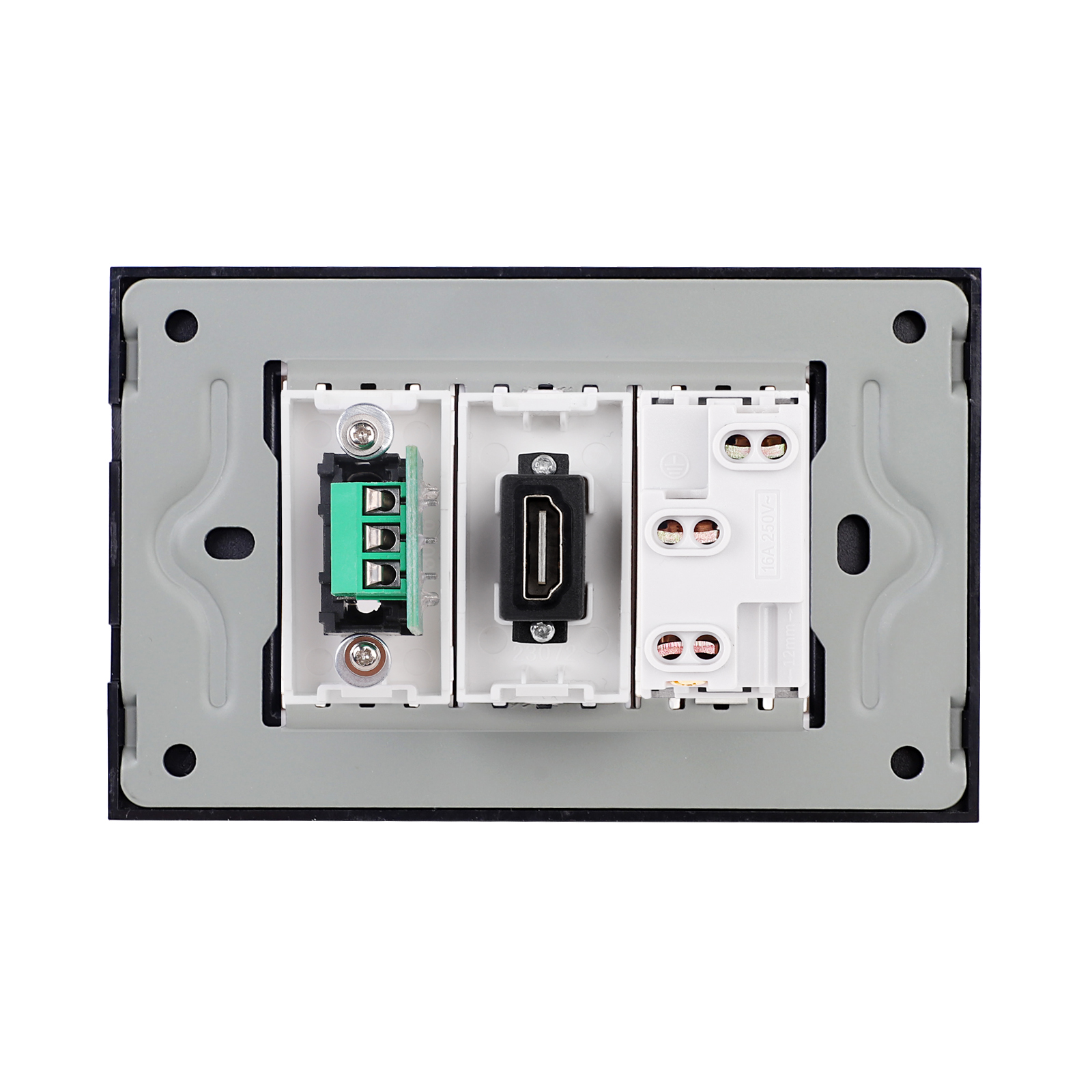 Priza Ingusta + HDMI + Audio cu Rama Sticla LUXION, IP44 - imagine 8