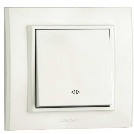 Întrerupător cap-cruce Ovivo Mina OV00428, 10A, 250V, alb