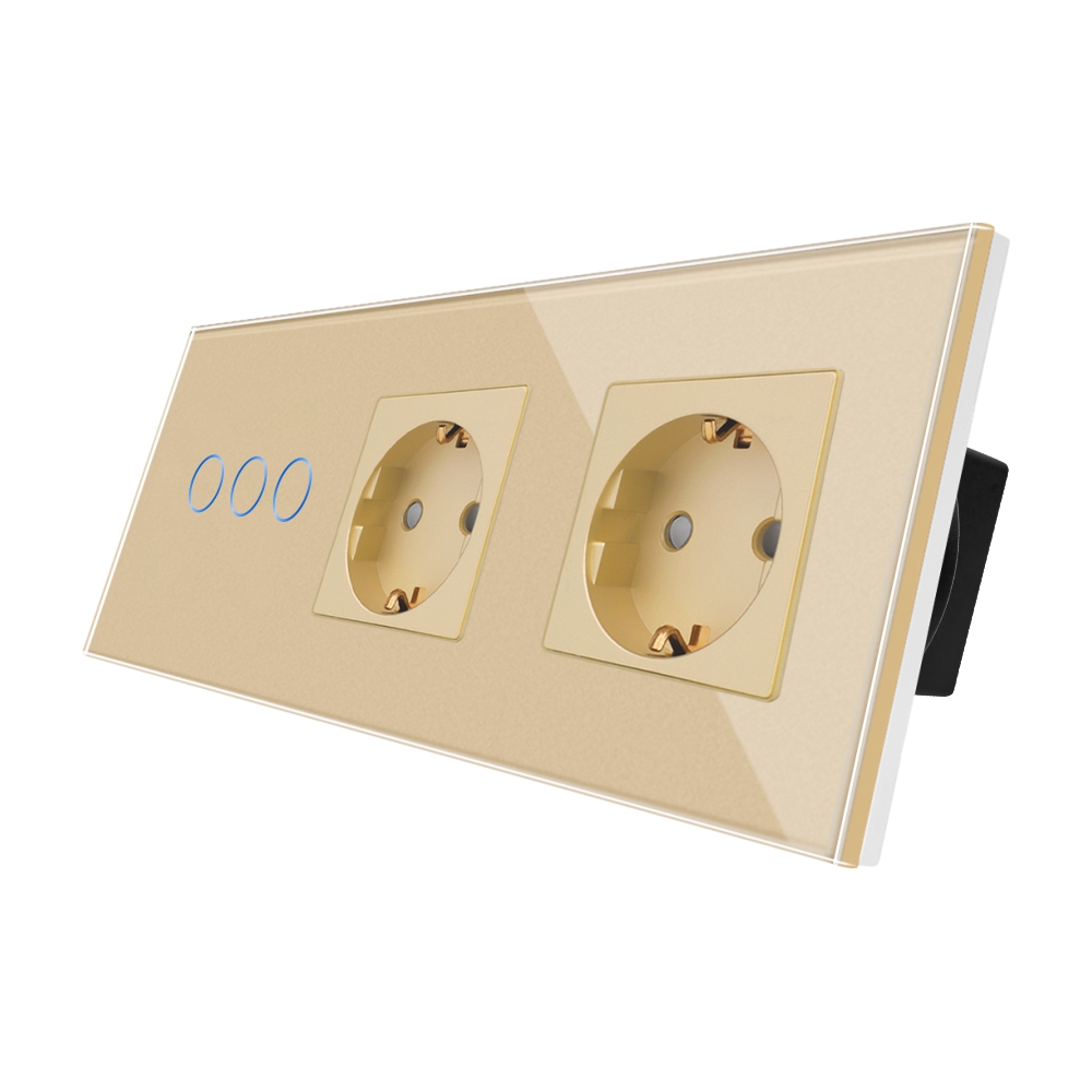 Intrerupator Triplu + 2 Prize Sticla LUXION - imagine 9