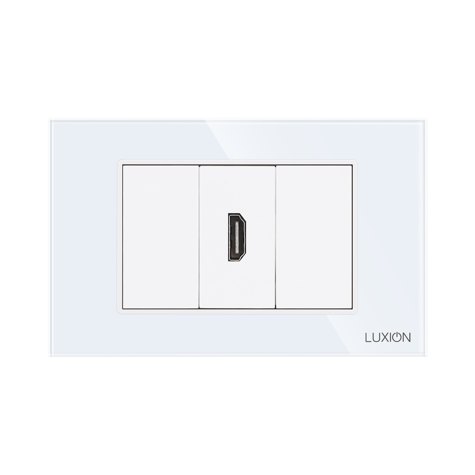 Priza HDMI cu 2 Taste False LUXION, Rama Sticla, IP44 - imagine 2