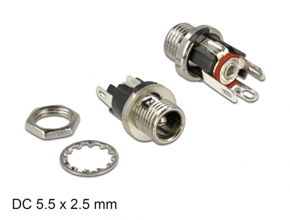 Conector DC Mama Bulkhead Delock 5.5x2.5mm
