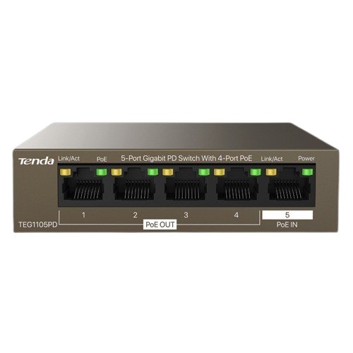 Switch TENDA TEG1105PD Gigabit, 4 Porturi PoE OUT