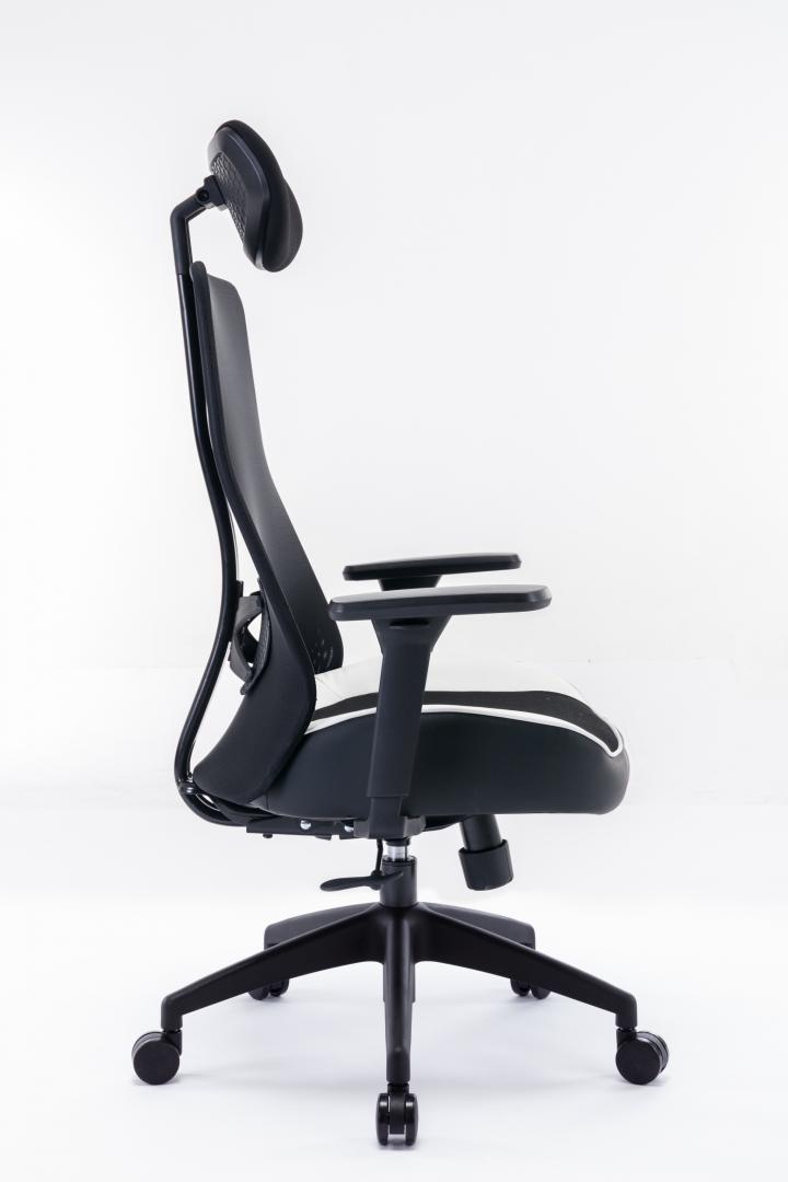 Scaun Gaming SERIOUX Kyrian Alb 150kg - Ergonomic Premium - imagine 4