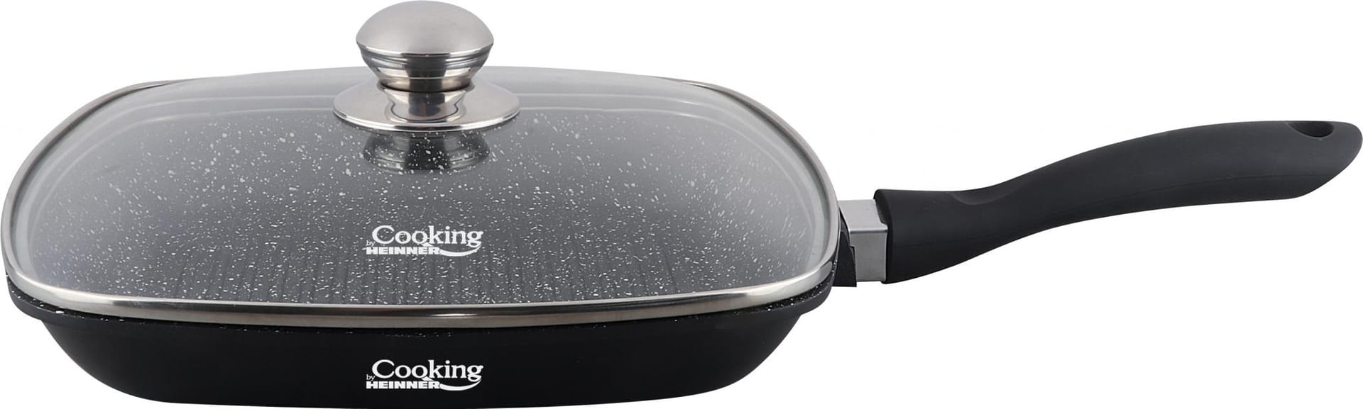 Tigaie Grill Heinner Dark Line 28cm cu Capac - Aluminiu - imagine 8