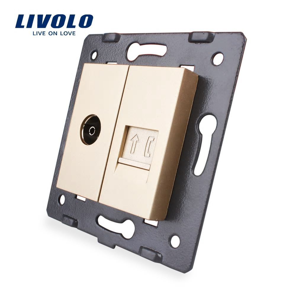 Priza Dublă TV+Telefon Livolo, Touch - imagine 9