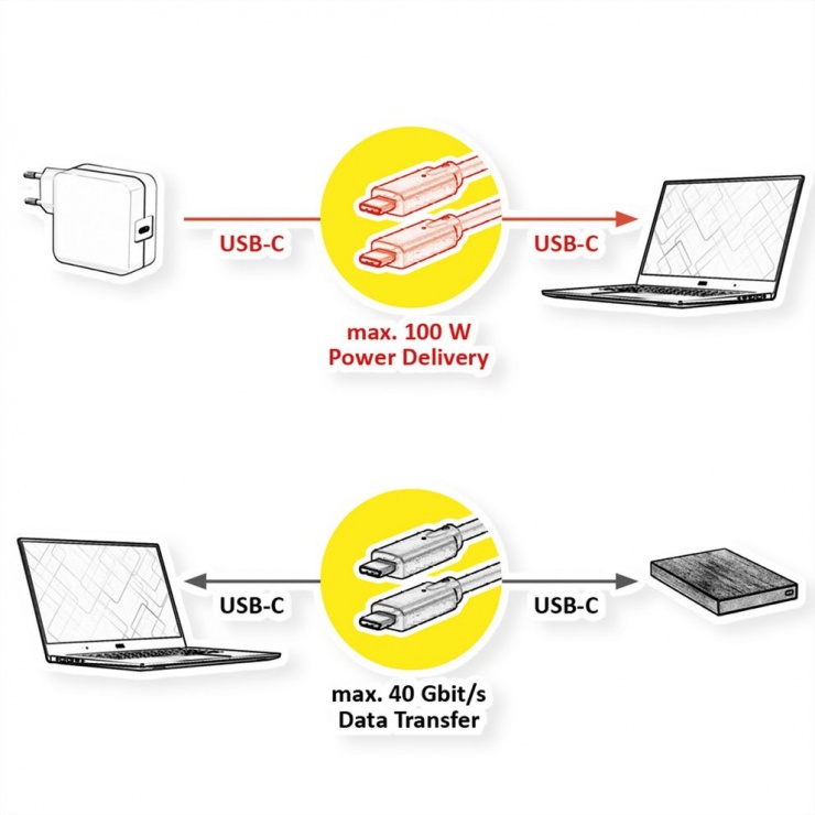 Cablu USB-C 3.2 Gen2x2 240W 1m Roline