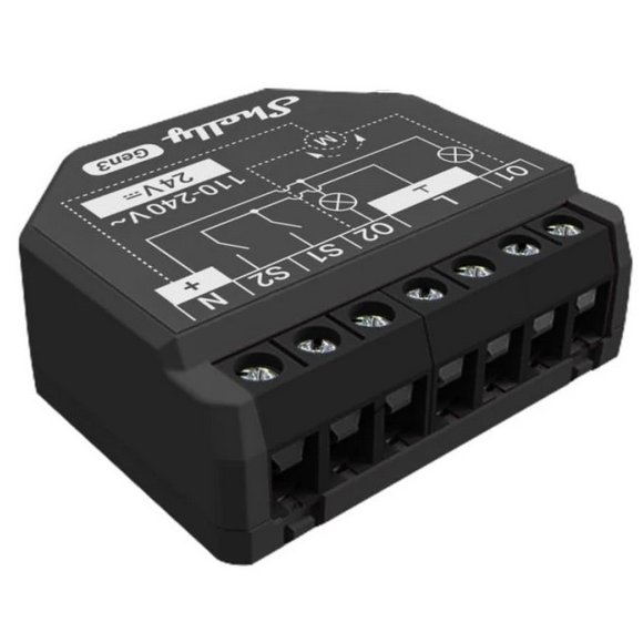 Releu Inteligent Shelly 2PM Gen3, 2 Canale, Monitorizare