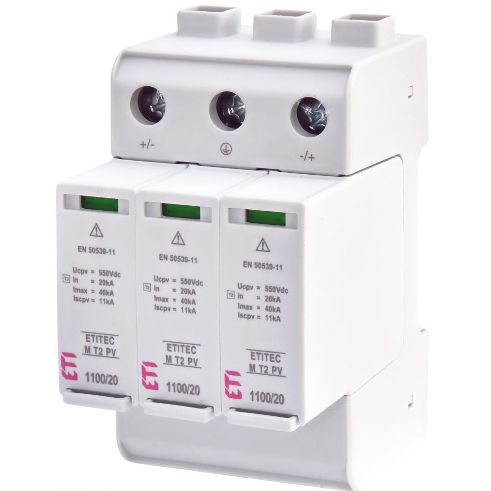 Descarcator SPD T2 PV ETI 1100V | Protecție