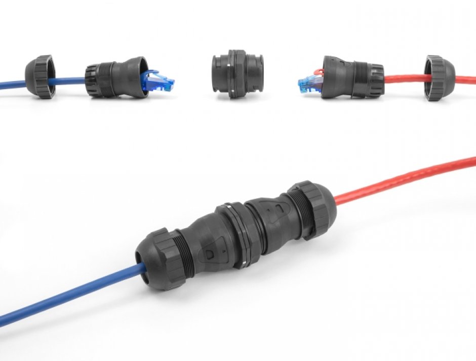 Cupla RJ45 Cat.6A Waterproof IP68 Delock