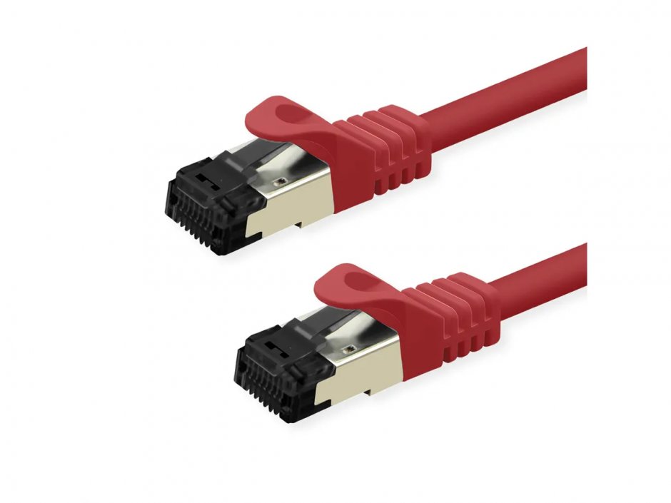 Cablu RJ45 Cat.8 S/FTP 2m Roșu Value, 40 GBit, PoE